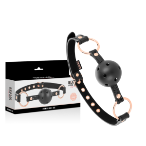 Begme Black Edition Bal-knevel van veganistisch leer met ademgaten Begme Black Edition Bal-knevel van veganistisch leer met ademgaten - Afbeelding 2