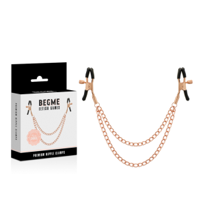 Begme Black Edition Nippelklemmen met ketting, nikkelvrij Begme Black Edition Nippelklemmen met ketting, nikkelvrij - Afbeelding 2