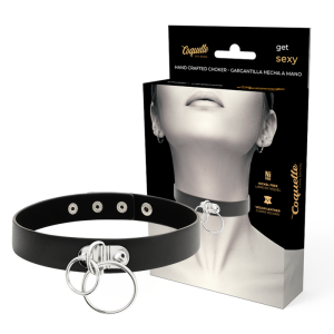 Coquette Accessories Dubbele ring halsband van vegan leder Coquette Accessories Dubbele ring halsband van vegan leder - Afbeelding 1