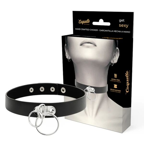 img_143478_0eee7845b5ba1066baf5721d75f74649_1.png Coquette Accessories Dubbele ring halsband van vegan leder