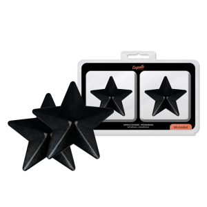 Coquette Accessories Nippelbedekkingen met zwarte sterren, herbruikbaar Coquette Accessories Nippelbedekkingen met zwarte sterren, herbruikbaar - Afbeelding 1