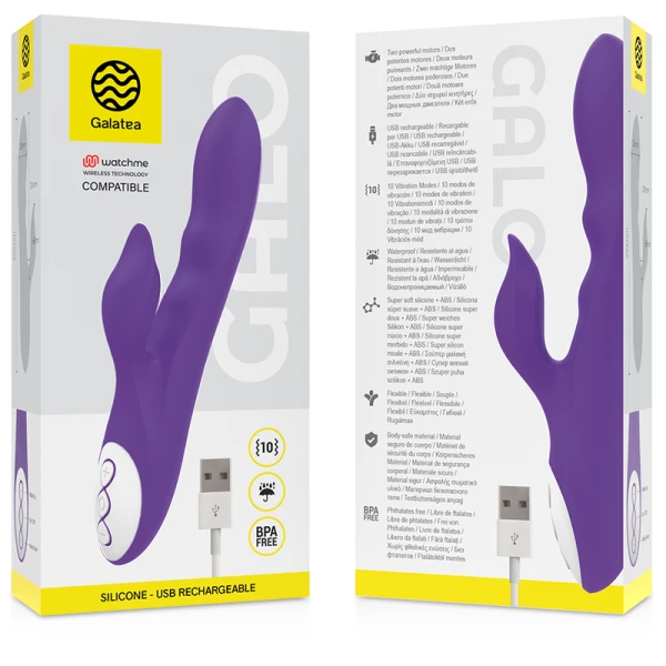 Galatea Galo Violetter Vibrator mit Watchme-Fernbedienung