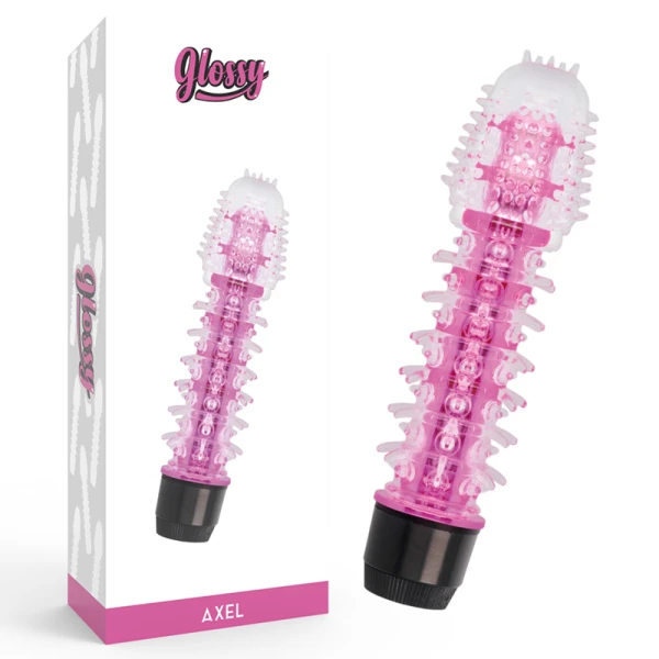 img_143509_97f0cfca39d2fa1629cf50bd26d49ab9_1.png Glossy Jelly-Vibrator Axel in roze, ergonomisch, 14 cm