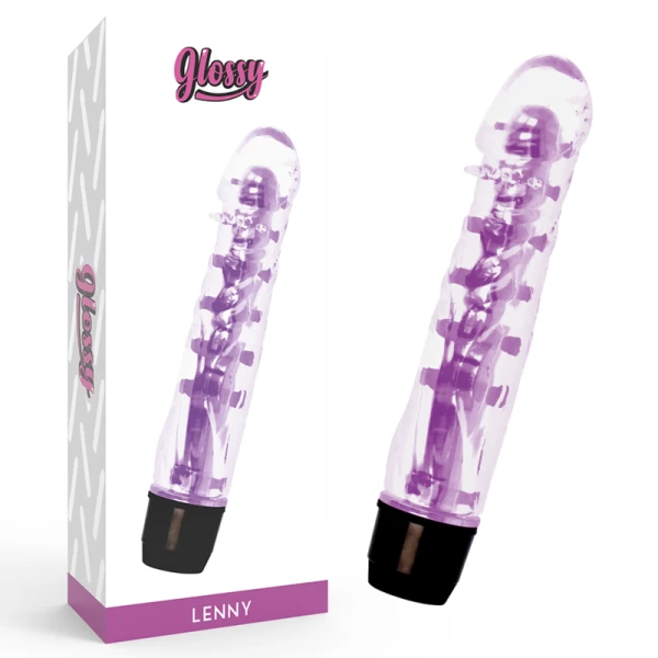 Glossy Jelly-Vibrator Lenny Lila 14 cm