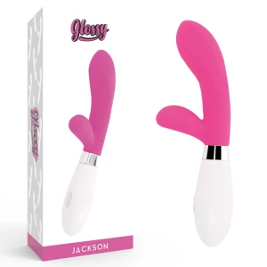 Glossy Jackson Kaninchen-Vibrator mit Klitorisreizer, Silikon, 12 cm
