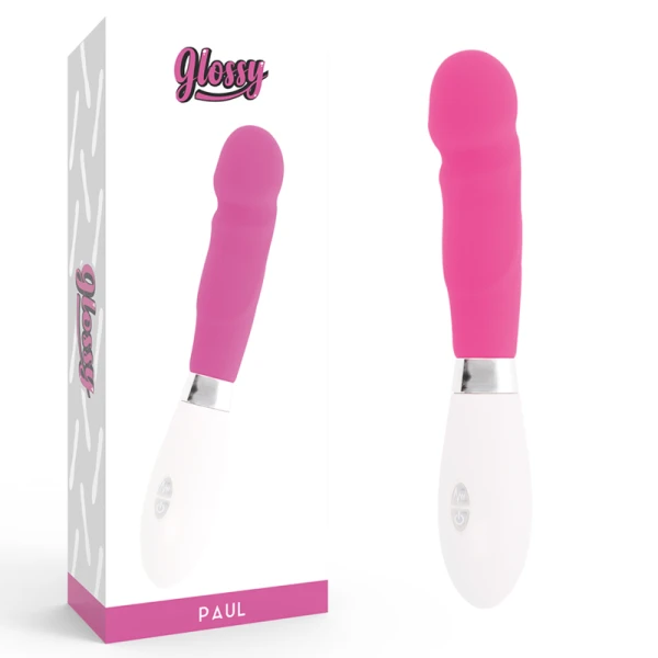 Glossy Paul Vibrator met realistische vorm, siliconen, 12 cm, roze