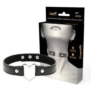 Coquette Accessories Vegan Leather Collar with Heart Pendant