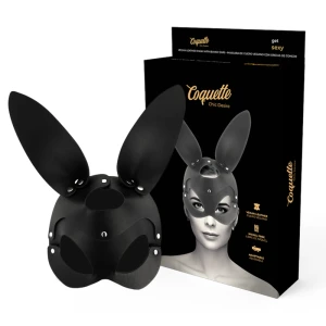 Coquette Accessories Leren masker met konijnenoren voor fetisjspelletjes