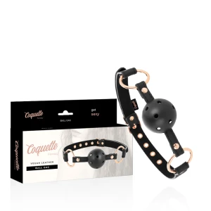 Coquette Fantasy Ballgag van vegan leer met ademgaten