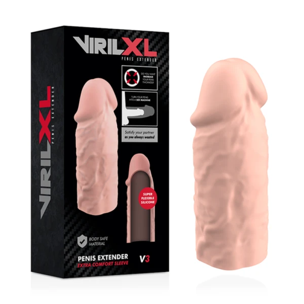 Virilxl Penishülle VirilXL Extension V3 van vloeibaar siliconen Virilxl Penishülle VirilXL Extension V3 van vloeibaar siliconen