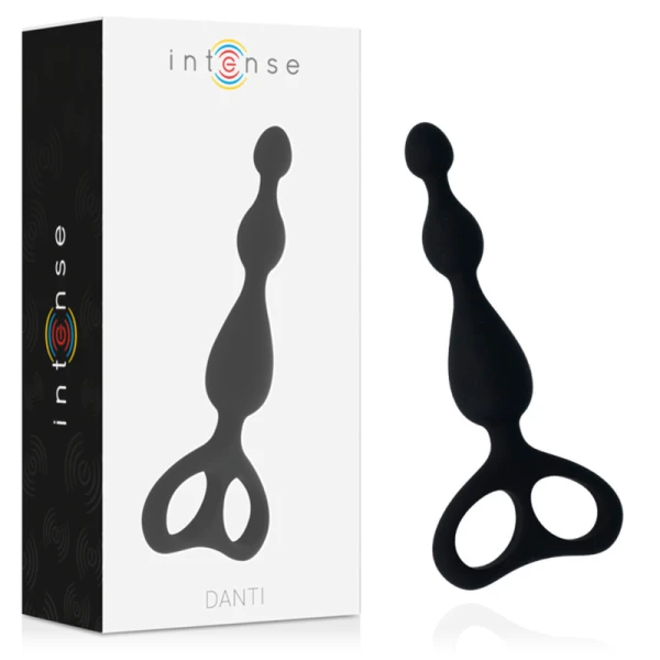Intense Anal Toys Anale Dildo Danti van zijdezacht siliconen zwart 17,5 cm