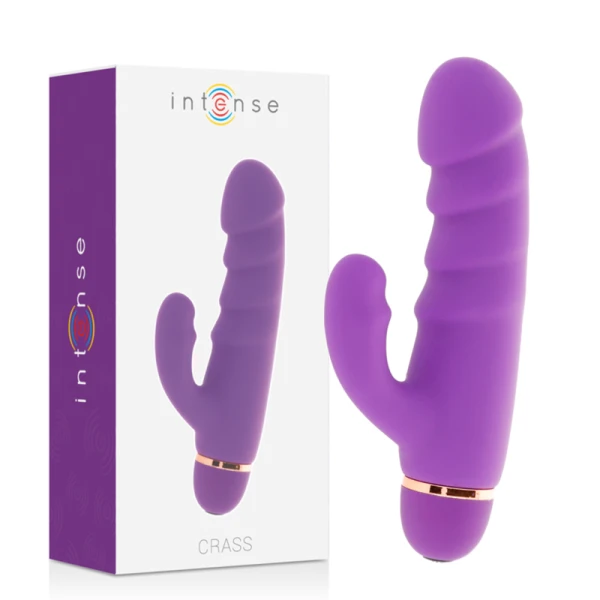 Intense High Tech Kras 20 Vibrator with Clitoral Stimulator, Silicone