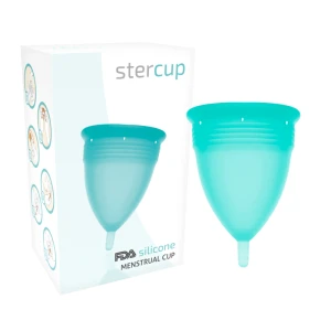 Stercup Menstruatiecup van FDA-siliconen Aquamarijn Maat L