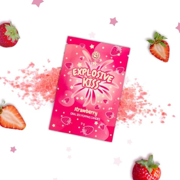 Secretplay Cosmetic Aardbei-Knalbonbons – prikkelende snoepjes voor orale seks