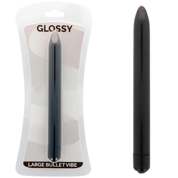 Glossy Schlanker Minivibrator Schwarz, 165 x 18 mm