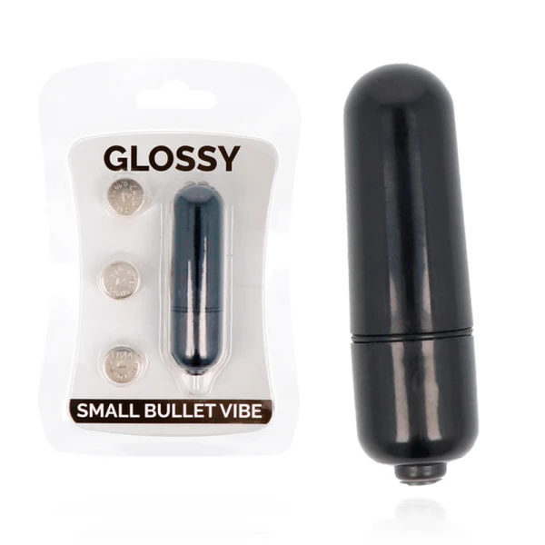 Glossy Kleine Bullet Vibrator zwart, 58 x 18 mm