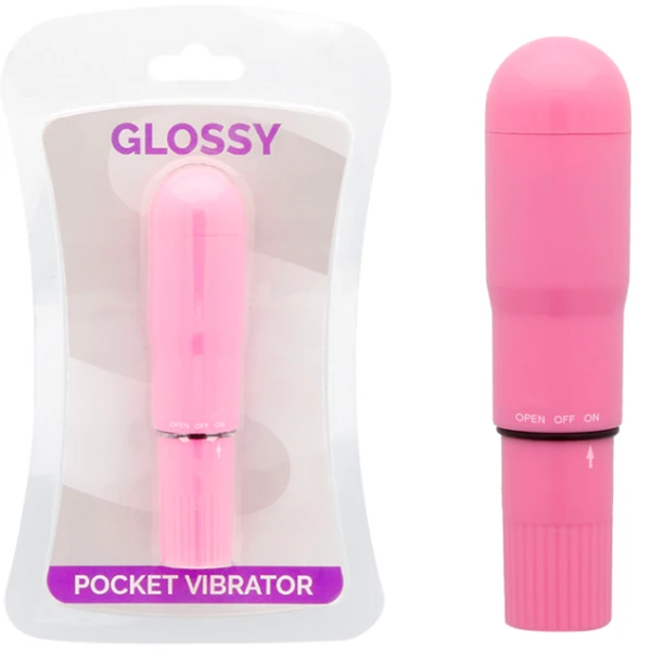 Glossy Taschenvibrator Deep Rose Minivibrator met 1 snelheid