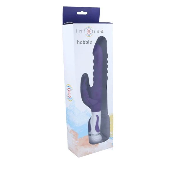 Intense High Tech Bobble Vibrator Rotator met Clitorisstimulator Paars Silicone Intense High Tech Bobble Vibrator Rotator met Clitorisstimulator Paars Silicone