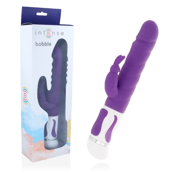 img_144110_c92b877a1cc01be142319d5300b6feb5_1.png Intense High Tech Bobble Vibrator Rotator met Clitorisstimulator Paars Silicone