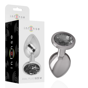 Intense Analplug aus Metall mit schwarzem Glas, Größe M Intense Analplug aus Metall mit schwarzem Glas, Größe M – Bild 1