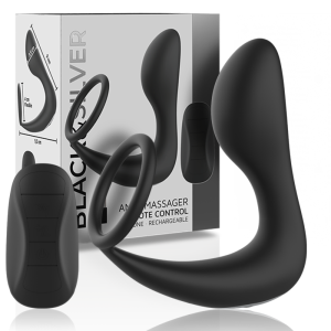 Black&silver Anale massager met afstandsbediening, oplaadbaar, siliconen zwart Black&silver Anale massager met afstandsbediening, oplaadbaar, siliconen zwart - Afbeelding 1