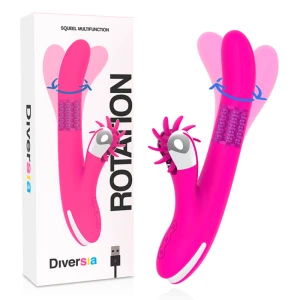 Diversia Hschen Rotation 24 CM Parelvibrator met Clitorisstimulator
