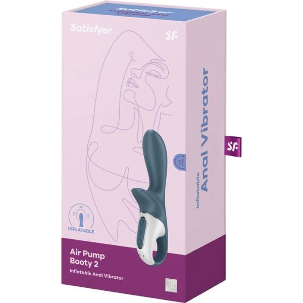 Satisfyer Vibrator Booty 2 opblaasbare anale vibrator, donkergrijs