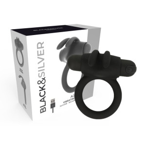 Black&silver Agron Ring 2.0 Vibrations-Penisring, Silikon Black&silver Agron Ring 2.0 Vibrations-Penisring, Silikon - Afbeelding 1