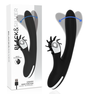 Black&silver Bunny Grimm Wave Funktion Parelvibrator 24 cm Black&silver Bunny Grimm Wave Funktion Parelvibrator 24 cm - Afbeelding 1