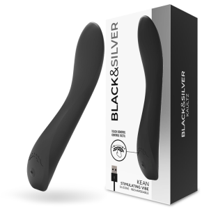 Black&silver Kean Vibrator met Touch-bediening, 204 x 38 mm Black&silver Kean Vibrator met Touch-bediening, 204 x 38 mm - Afbeelding 1