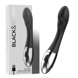 Black&silver Kilian Stimulierender Vibe G-Punkt Vibrator, 20 cm, USB wiederaufladbar Black&silver Kilian Stimulierender Vibe G-Punkt Vibrator, 20 cm, USB wiederaufladbar – Bild 1