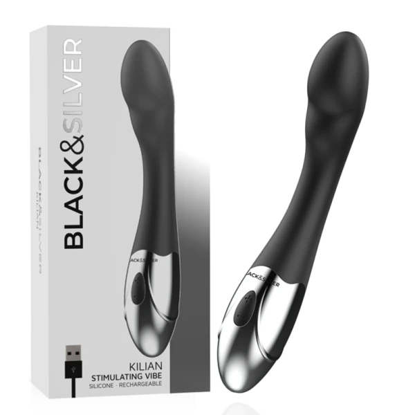 Black&silver Kilian Stimulierender Vibe G-Punkt Vibrator, 20 cm, USB wiederaufladbar