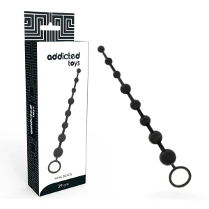 Addicted Toys Analkogeltjes met 8 parels, 29 cm, zwart