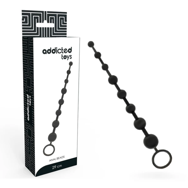 Addicted Toys Analkugelkette mit 8 Perlen, 29 cm, schwarz