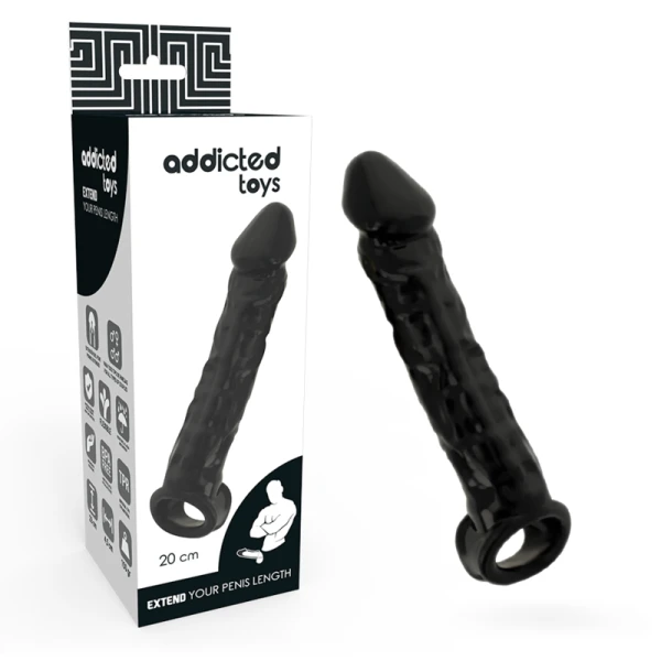 Addicted Toys Penisverlenging Zwart 20 cm