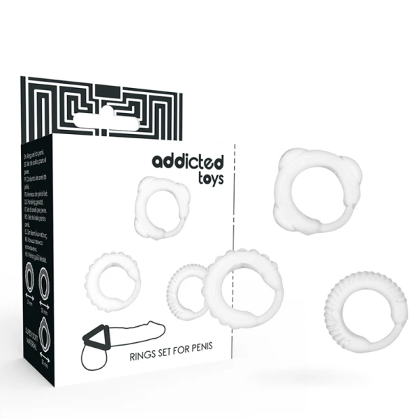 Addicted Toys Penisring-Set klar 3-delig
