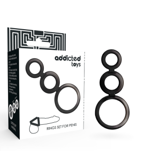 Addicted Toys Penisring-Set Gerookt met 3 maten Addicted Toys Penisring-Set Gerookt met 3 maten - Afbeelding 1