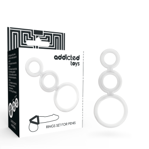 Addicted Toys Penis Ring Set Transparent, 3 Sizes Addicted Toys Penis Ring Set Transparent, 3 Sizes - Image 1