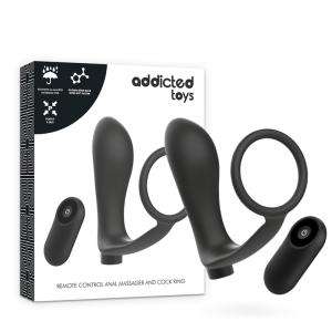 Addicted Toys Analplug mit Penisring und Fernbedienung, schwarz Addicted Toys Analplug mit Penisring und Fernbedienung, schwarz – Bild 1