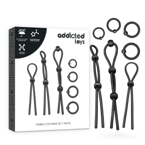 Addicted Toys Silicone Cock Ring Set 7-piece flexible