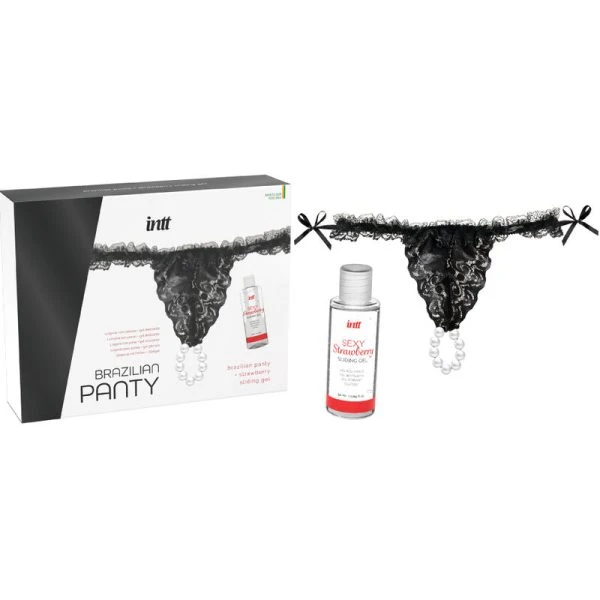 Intt Releases Braziliaans slipje met parels en glijmiddel 50 ml Intt Releases Braziliaans slipje met parels en glijmiddel 50 ml