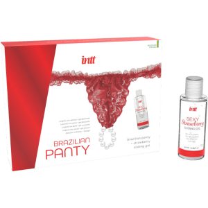 Intt Releases Braziliaans Rood Slipje met Parels en Glijmiddel Aardbeiensmaak 50 ml Intt Releases Braziliaans Rood Slipje met Parels en Glijmiddel Aardbeiensmaak 50 ml - Afbeelding 2
