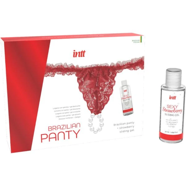 Intt Releases Braziliaans Rood Slipje met Parels en Glijmiddel Aardbeiensmaak 50 ml Intt Releases Braziliaans Rood Slipje met Parels en Glijmiddel Aardbeiensmaak 50 ml
