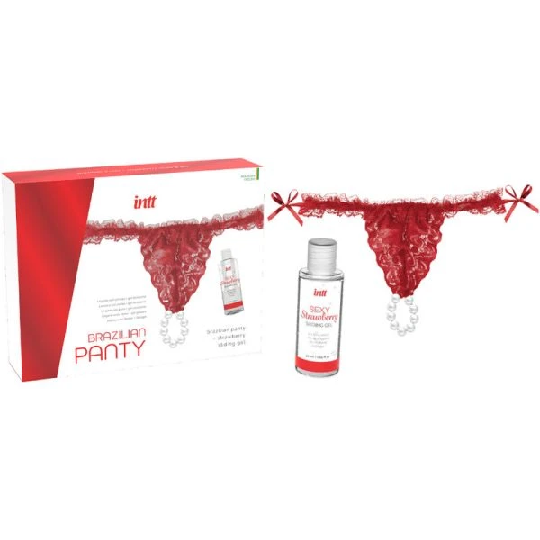 Intt Releases Braziliaans Rood Slipje met Parels en Glijmiddel Aardbeiensmaak 50 ml Intt Releases Braziliaans Rood Slipje met Parels en Glijmiddel Aardbeiensmaak 50 ml