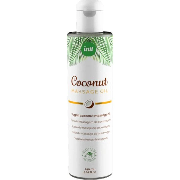 img_145235_47e5f9cbd6b56a6d402e7eb6f2aeeb8d_1.jpg Intt Vegan Line Massageöl met zoete kokossmaak, 150 ml
