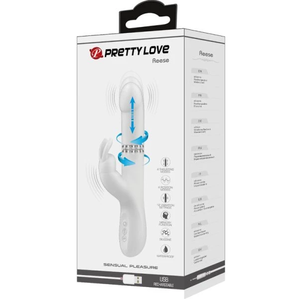 High Tech Pretty Love Reese Vibrator met zilveren rotatie High Tech Pretty Love Reese Vibrator met zilveren rotatie