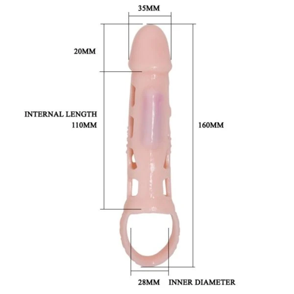 FOR HIM Pretty Love Harrison Penisverlengingshuls met vibratie en testikelriem 13,5 cm FOR HIM Pretty Love Harrison Penisverlengingshuls met vibratie en testikelriem 13,5 cm