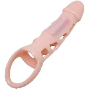 FOR HIM Pretty Love Harrison Penisverlängerungshülle mit Vibration und Hodenriemen 13,5 cm