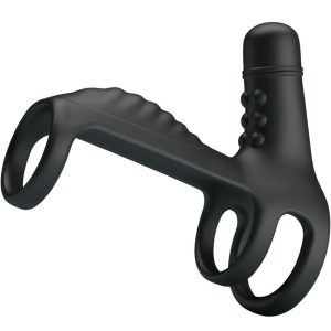 FOR HIM Pretty Love elastische penisverlengende hoes met vibratie, zwart FOR HIM Pretty Love elastische penisverlengende hoes met vibratie, zwart - Afbeelding 1
