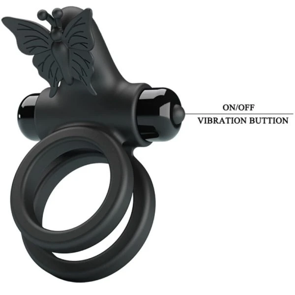 FOR HIM Pretty Love Dubbele Vibratorring met Stimulator, Siliconen
